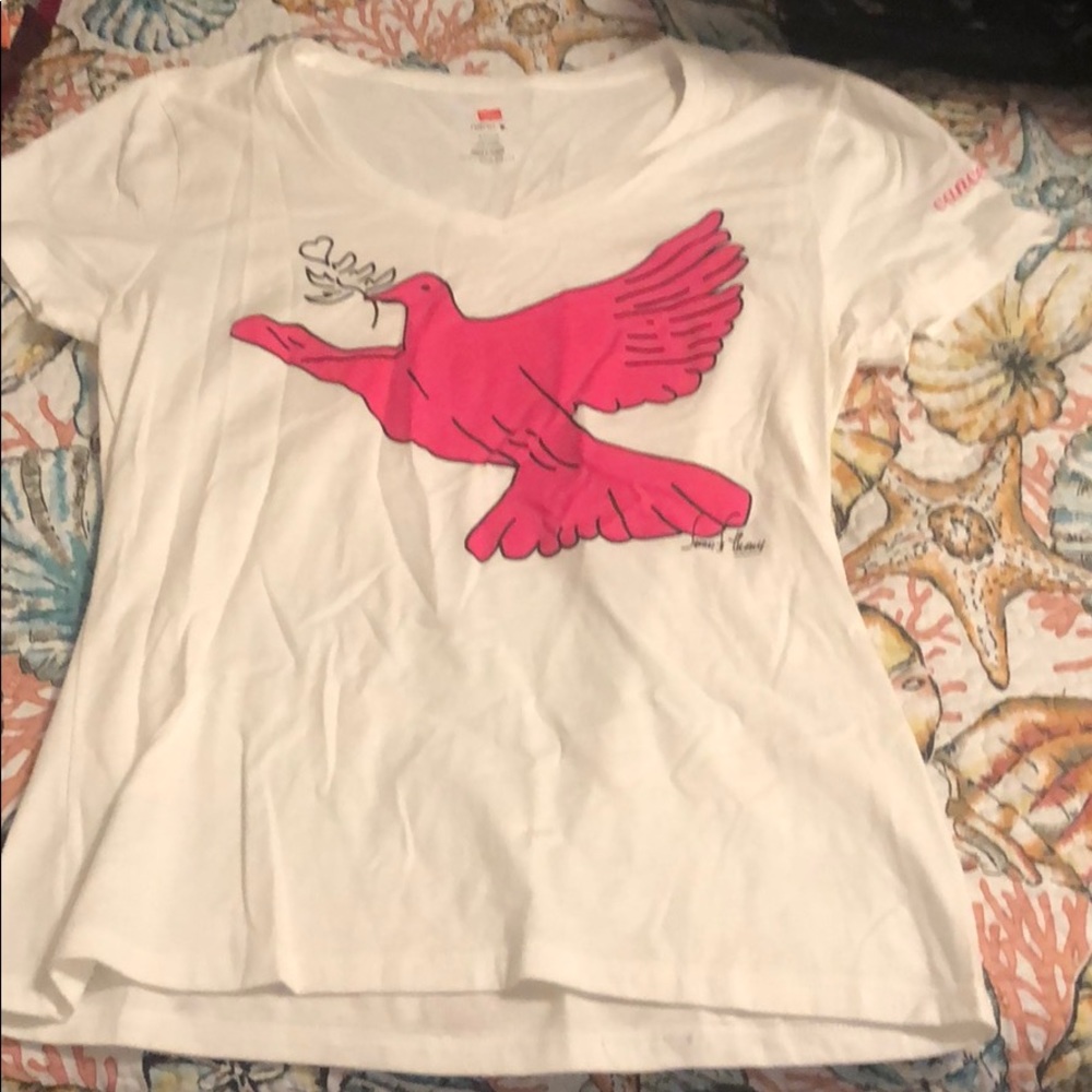 Breast cancer awareness v neck